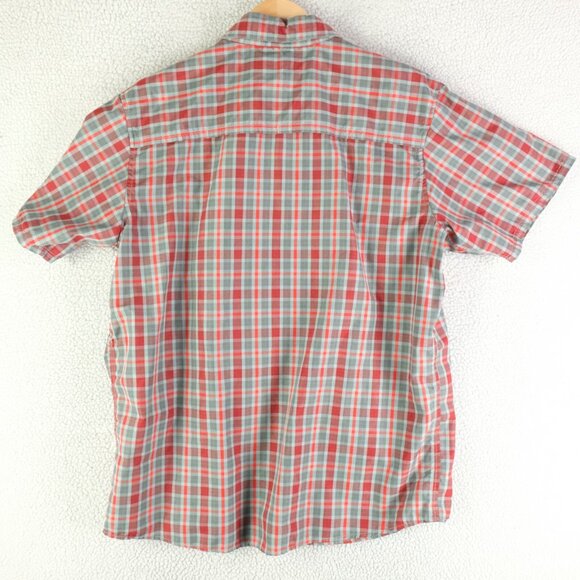 Mountain Hardwear Shirt Mens Large Green Red Tartan Plaid Button Up Vented - Picture 3 of 9